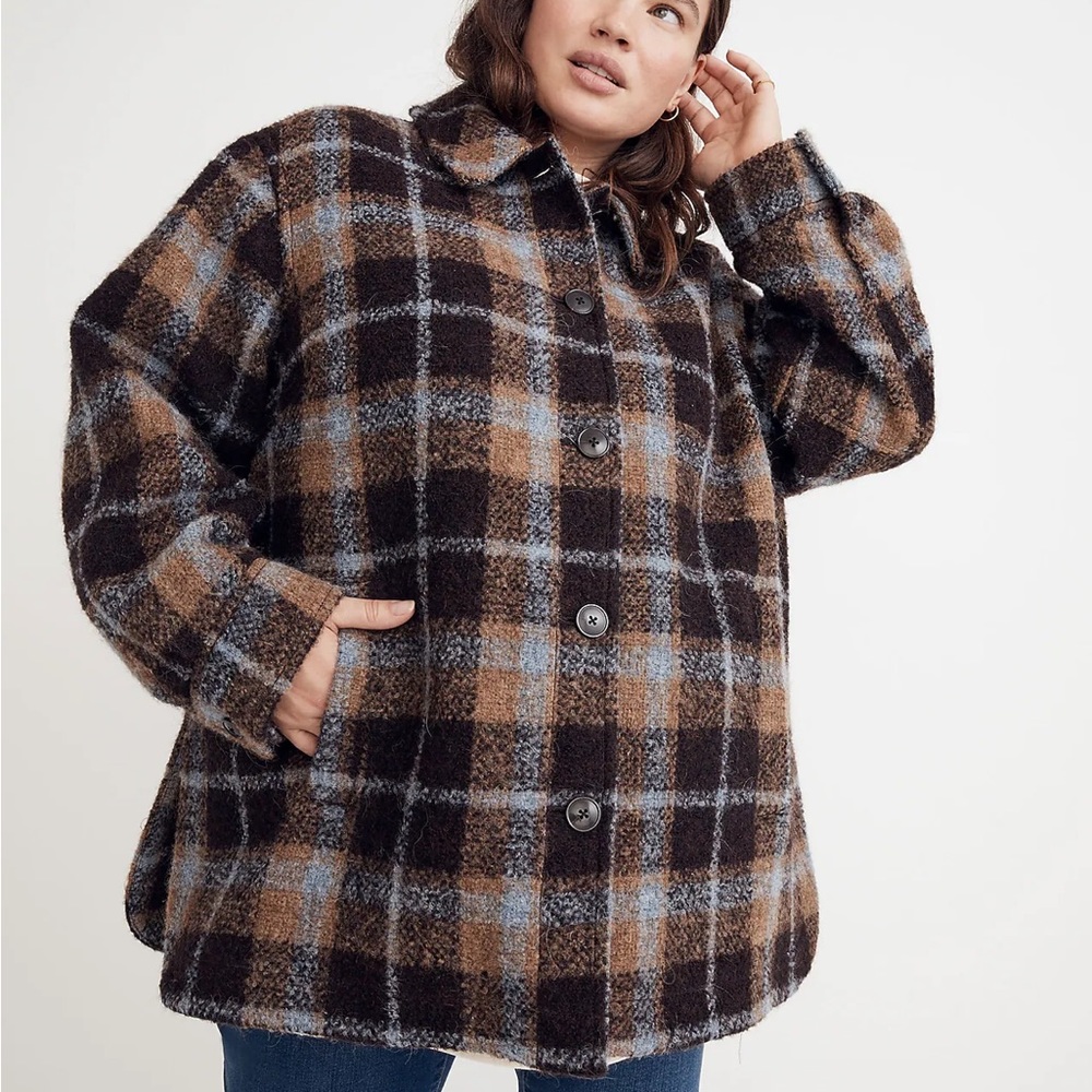 Madewell Plus Belrose Shirt-Jacket in Cassel Plaid - Picture 5 of 5
